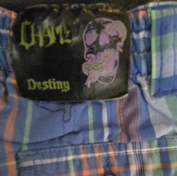 Chams Plaid Multicolor Boys Long Board Shorts Sz3t - Picture 6 of 7